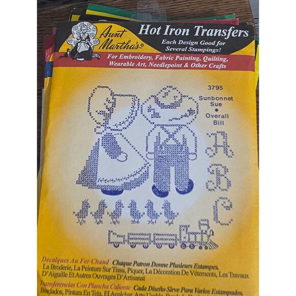 VTG Lot of 12 Aunt Marthas Hot Iron Transfers Embroidery Various Patterns - Picture 13 of 13